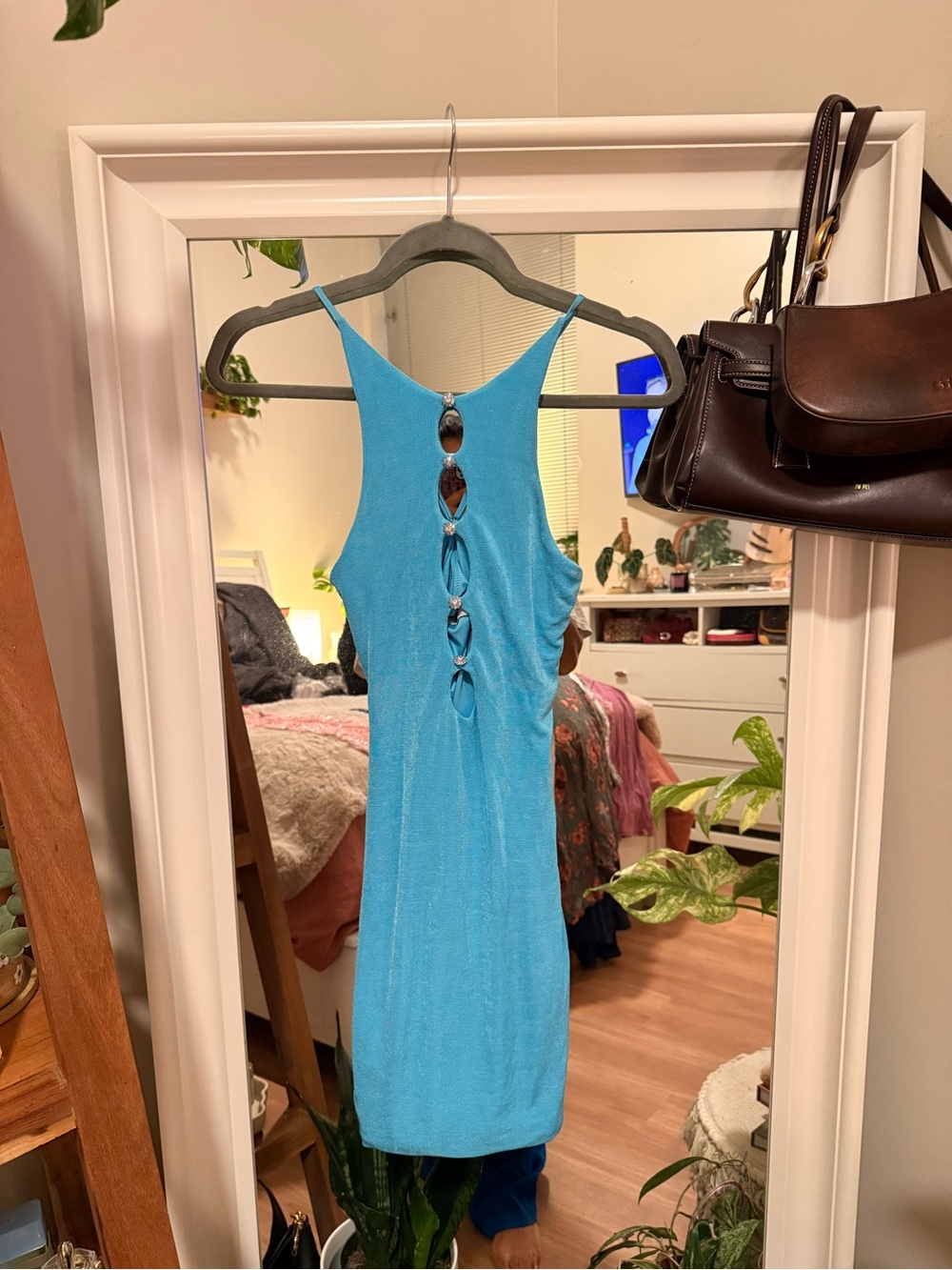 Oh Polly Sky Blue Strappy Mini Dress